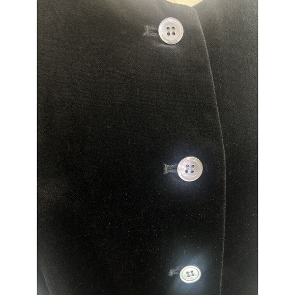 Vintage New Talbots Women's Black Velvet Vest Size 16 Button Made In USA - Picture 9 of 11